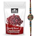 NATURE YARD Dried & Slices Cranberry - 400gm - Rakhi Gift For Brother- Designer Multi Color Rakhi Gifting Set (400gm + 1 Rakhi)