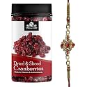 NATURE YARD Dried &amp; Slices Cranberry - 250gm - Rakhi Gift For Brother- Designer Red Stone Rakhi Gifting Set (250gm + 1 Rakhi)