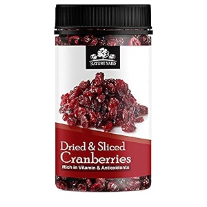 nature yard dried cranberry dry fruit- 250 gm - naturally dehydrated real sliced cranberries