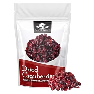 nature yard dried cranberry dry fruit - 400 gm - naturally dehydrated real sliced cranberries