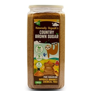 natureally organik premium jaggery powder 1 kg jar  hand sieved junk free  raw and 100 natural  chemical free brown sugar with freshness lock