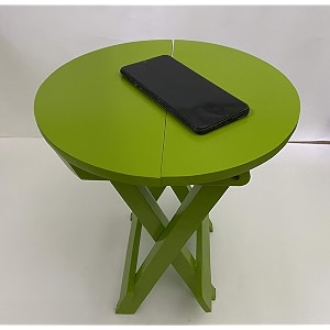 wooden folding table round side table green for living room  kids  side table decoration items for bed room size 12 inch green