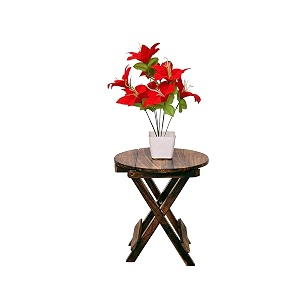 wooden folding table round side table black for living room  kids  side table decoration items for bed room size 12 inch natural