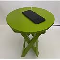 Wooden Folding Table Round, Side Table Green for Living Room | Kids | Side Table Decoration Items for Bed Room (Size: 12 Inch) (Green)