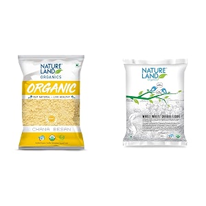 natureland organics chana besan 500 gm - organic besan  whole wheat flour bag 5 kg
