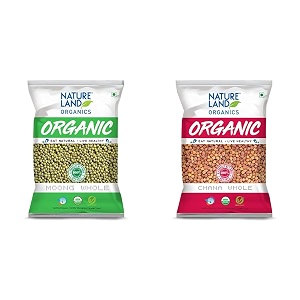 natureland organics moong sabutwhole daal pouch 1 kg amp natureland organics chana whole 1 kg - organic chana whole