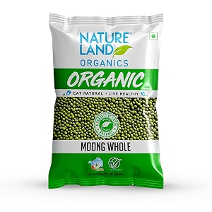 natureland organics moong sabutwhole daal 1 kg - organic healthy pulses