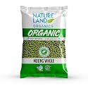 Natureland Organics Moong Sabut/Whole Daal 1 Kg - Organic Healthy Pulses