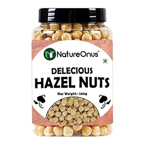 natureonus premium hazelnuts 250 gram  delicious hazel nuts for eating raw amp dehulled for making chocolate spread tasty dry fruits