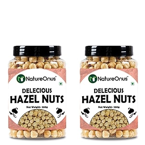 natureonus premium hazelnuts 250gms- pack of 2  delicious hazel nuts for eating raw amp dehulled for making chocolate spread tasty dry fruits