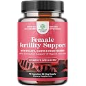 Fertility Supplements for Women w Folic Acid Fertility Support, Vegan- 90ct