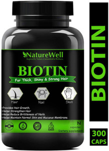 naturewell biotin maximum strength for hair skin  nails-10000 mcg premium 300n 300 no