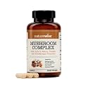 NatureWise Mushroom Complex - with Organic Lion's Mane + Reishi & Cordyceps Sinensis - Lions Mane Supplement with Organic Mushrooms - Vegan - Non-GMO - USA Manufactured - 90 Capsules[30-Day Supply]