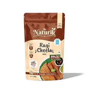 the naturik co ragi chilla mix 200g  ready to cook cheela mix  81 ragi amp pulses  high protein  healthy breakfast  as seen on shark tank 