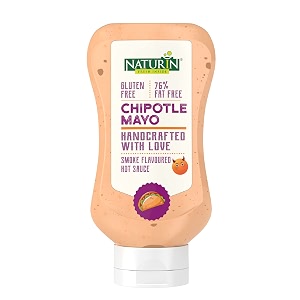 naturin chipotle mayo  creamy amp spicy veg mayonnaise with smoky chipotle flavour  100 eggless amp vegetarian  gluten-free dip amp spread for snacks sandwiches wraps amp burgers  290g bottle