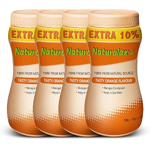 naturolax-a isabgol powder 110g - pack of 4 psyllium husk powder  non-habit forming isabgol - ayurvedic formula fiber supplements for digestion effectively relieves constipationorange flavoured