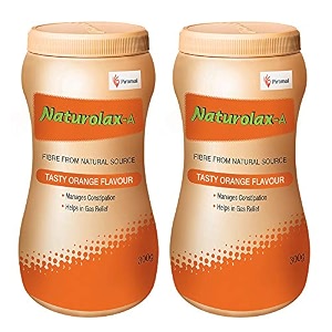 naturolax-a isabgol powder 300g - pack of 2 psyllium husk powder  non-habit forming isabgol - ayurvedic formula fiber supplements for digestion effectively relieves constipationorange flavoured