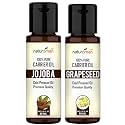Naturoman Jojoba & Grapeseed Carrier Oils Combo Pack of 2 for Skin, Hair, Face & Body, Natural & Pure, Suitable for All Skin Types, Multipurpose, 30 ml x 2, 60 ml
