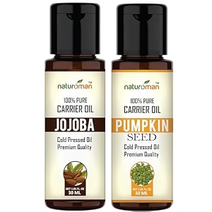 naturoman jojoba and pumpkin seed oil combo 30ml each- revitalize your skin and hair both