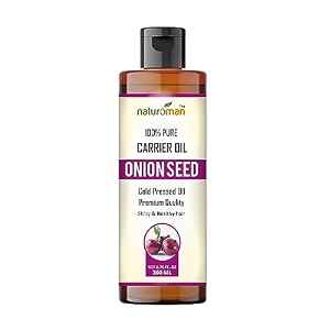 naturoman onion seed hair oil  suitable for all skin types  100 pure amp natural  supports long lustrous amp shiny hair  for hair fall protection  pack of 1  200 ml