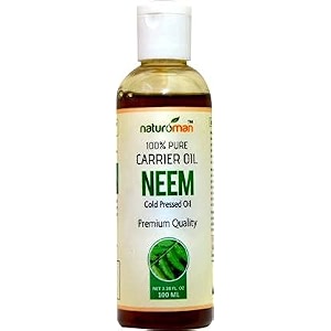 naturoman neem carrier oil  suitable for all skin types  100 pure amp natural  cold pressed  great for skin care hair care massage oil nails acne amp moisturizer for dry skin pack of 1 100 ml