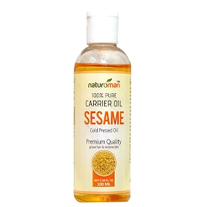 naturoman pure amp natural cold pressed gingellysesame carrier oil for hairbodyskin caremassage 100 ml
