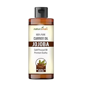 naturoman cold pressed jojoba carrier oil  suitable for all skin types  100 pure amp natural  for skin hair face body amp massage  pack of 1  500 ml