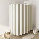 Naturoom Linen Shower Curtain 108x72 Inch for Bathroom Ivory 1 Panel