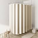 Naturoom Linen Shower Curtain 108x72 Inch for Bathroom Beige 1 Panel