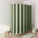 Naturoom Linen Shower Curtain 108x72 Inch for Bathroom Sage Green 1 Panel
