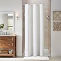 Naturoom Linen Shower Curtain 36x72 Inch for Bathroom White 1 Panel
