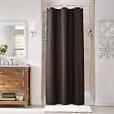 Naturoom Linen Shower Curtain 36x72 Inch for Bathroom Chocolate Brown