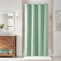 Naturoom Linen Shower Curtain 42x72 Inch for Bathroom Aqua Green 1 Panel
