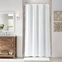 Naturoom Linen Shower Curtain 42x72 Inch for Bathroom White 1 Panel