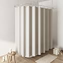 Naturoom Linen Shower Curtain 108x72 Inch for Bathroom Apricot 1 Panel