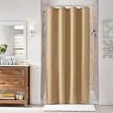 Naturoom Linen Shower Curtain 42x72 Inch for Bathroom Gold Yellow 1 Panel