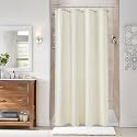 Naturoom Linen Shower Curtain 42x72 Inch for Bathroom Ivory 1 Panel