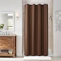 Naturoom Linen Shower Curtain 48x72 Inch for Bathroom Caramel Brown 1 Panel