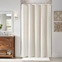 Naturoom Linen Shower Curtain 54x72 Inch for Bathroom Beige 1 Panel