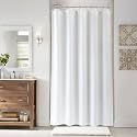 Naturoom Linen Shower Curtain 54x78 Inch for Bathroom White 1 Panel