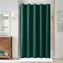 Naturoom Linen Shower Curtain 54x78 Inch for Bathroom Dark Green 1 Panel