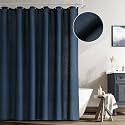 Naturoom Linen Shower Curtain 72 Inch Long for Bathroom Navy Blue 1 Panel
