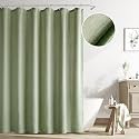 Naturoom Linen Shower Curtain 72 Inch Long for Bathroom Sage Green 1 Panel