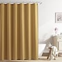 Naturoom Linen Shower Curtain 72 Inch Long for Bathroom Gold 1 Panel