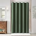 Naturoom Linen Shower Curtain 60x72 Inch for Bathroom Olive Green 1 Panel