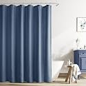 Naturoom Linen Shower Curtain 72 Inch for Bathroom Vintage Blue 1 Panel