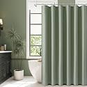 Naturoom Linen Shower Curtain 72 Inch Long for Bathroom Light Sage 1 Panel