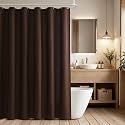 Naturoom Linen Shower Curtain 78 Inch Long for Bathroom Coffee Brown