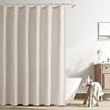 Naturoom Linen Shower Curtain 78 Inch Long for Bathroom Oatmeal 1 Panel