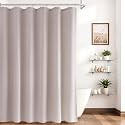 Naturoom Linen Shower Curtain 80 Inch Long for Bathroom White 1 Panel